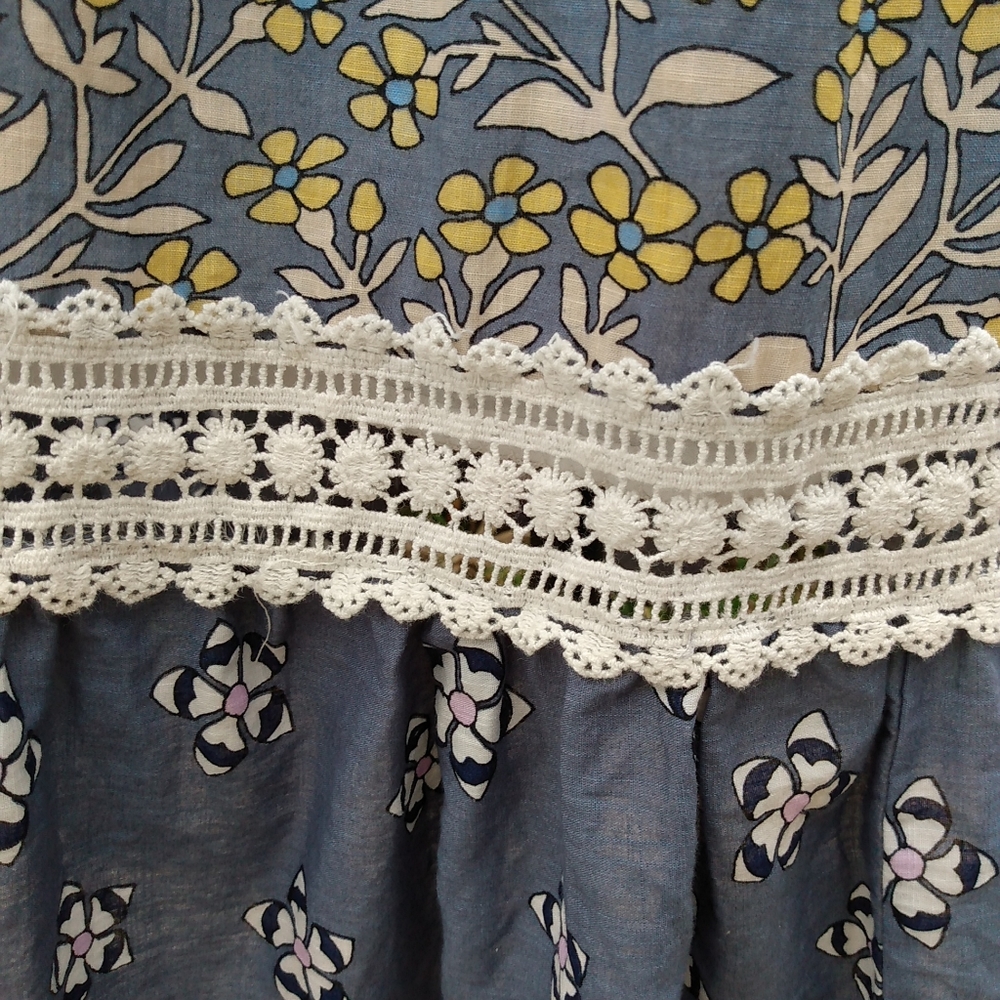 Anthropologie Prairie Dress Cottagecore Peasant Floral 12 Crochet Boho Maxi Lace - Picture 2 of 16